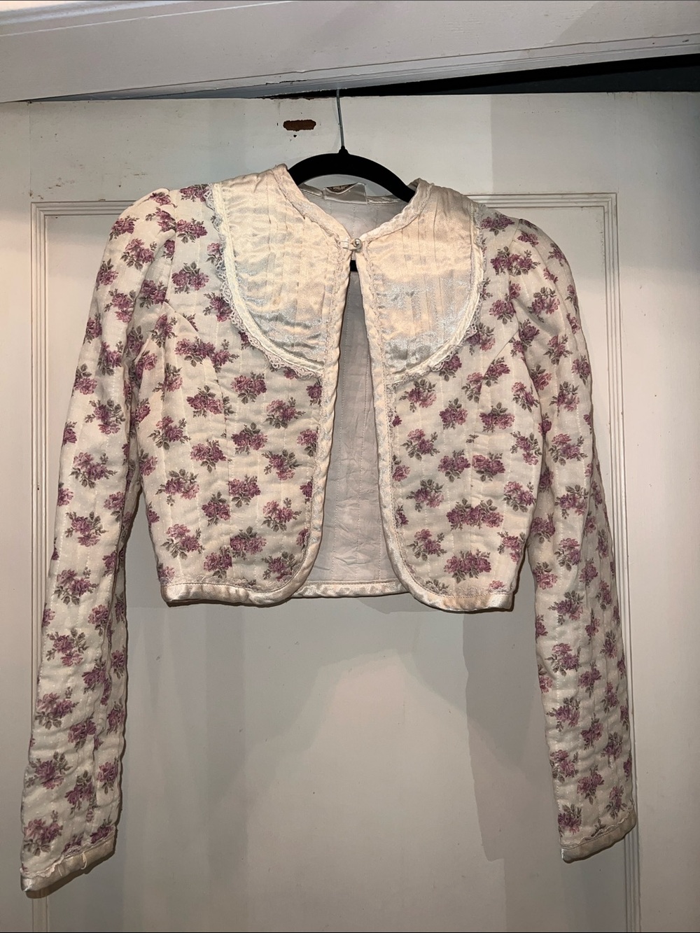 Vintage Gunne Sax By Jessica Quilted Floral Long Sleeve Open Prairie Jacket